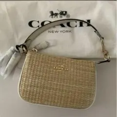 未使用　保存袋付き　COACH ハンドバッグ　アクセサリーポーチ　カゴバッグ