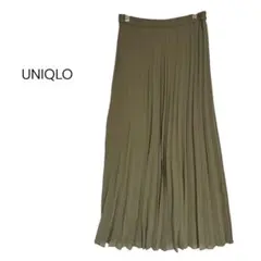 UNIQLO ユニクロ　プリーツロングスカート　グリーン　S カジュアル
