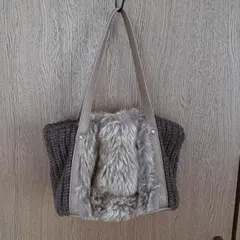 フェイクファー&ニット素材バッグ