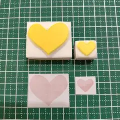 【匿名配送】[HE001] ハート 消しゴムはんこ 大小