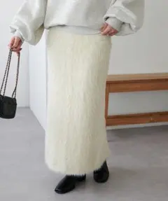 DISCOAT モフモフナローニットスカート
