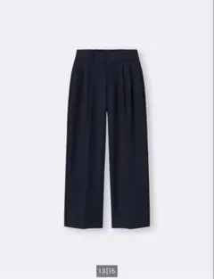 GU 【新品/未使用】タックワイドパンツ　ネイビー/紺　Sサイズ