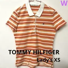 TOMMY HILFIGER 半袖ポロ オレンジストライプ Lady’sXS