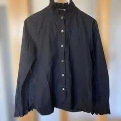 最終お値下げ★peu pres プープレ　ブロードボックスフリルカラーシャツ 黒