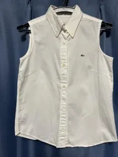 Lacoste ホワイト ノースリーブポロシャツ
