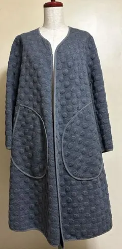 3連休 値下げ 3000円→2500円 グレー ドット模様 ロングコート