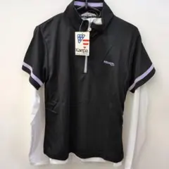 新品タグ付き　Kaepa ハーフジップシャツ ブラック　ホワイト長袖2枚組　L
