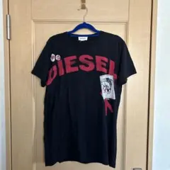 DIESEL ブラック Tシャツ ロゴ入り