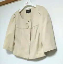 JUSGLITTY　ノーカラージャケット　七分袖 ジャスグリッティー