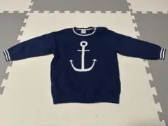 【H&M】80㎝ アンカー柄 ニット セーター ネイビー 長袖