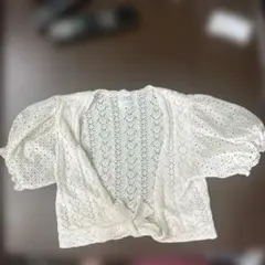 ZARA レース編み半袖カーディガン 164cm