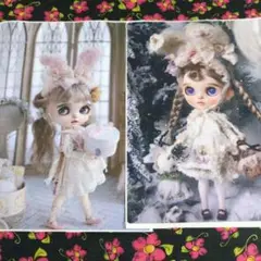 ⑩未使用　可愛い女の子パネル生地2枚＆ロラライハリス生地です。