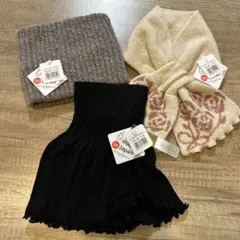 【新品3点セット】ネックウォーマー　レディース　リボン　日本製