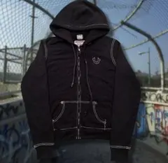 true religion パーカー　ブラック