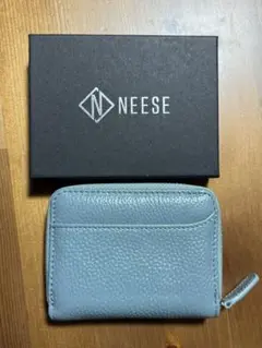新品未使用 NEESE ライトブルー レザー カードケース ユニセックス