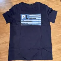 POLO ネイビー Tシャツ PL ロゴ ストライプのサムネイル