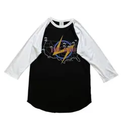 80s ブラジル製 THE WHO ラグランスリーブ Tシャツ 白 黒 7分袖のサムネイル