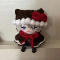 ぬい服 にじぱぺっと ブラウン ネコ耳帽子 ポンチョ