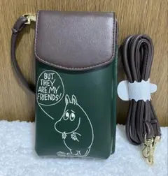 ムーミン 牛革スマホショルダー グリーン