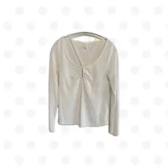 H&M リブ編み 白 長袖Tシャツ ホワイト y2k 平成 グランジ ギャル