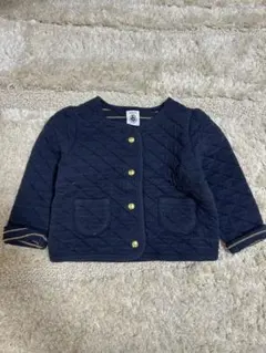 ネイビー キルティング カーディガン　74cm