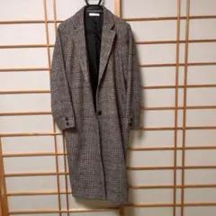 チェック柄コート