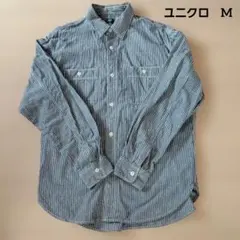 UNIQLO ストライプ ボタンダウン長袖シャツ Mサイズ