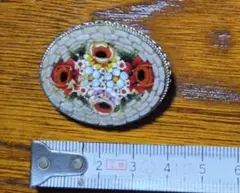 マイクロモザイク ブローチ 花柄
