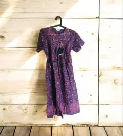 新品タグ付き【ヴィンテージ風 インド綿 エスニック ロングワンピース】レトロ