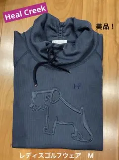 Heal Creek レディースゴルフ　ワッフルシャツ 半袖 ネイビー　40
