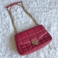 マイケルコース ソーホー キルティング レザー 2way バッグ　レッド