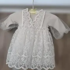 ホワイトレースベビードレス