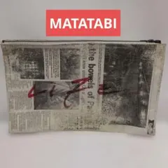 マタタビ未使用ニュースペーパー柄ハンドバック①セカンドバック 英字 