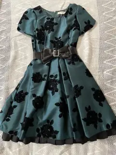 新品未使用　LEST ROSEフォーマルドレス　黒　膝丈Mサイズ GIRL DRESS FOR NOW パーティードレス 結婚式 ドレス ワンピース