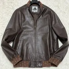美品 Lサイズ XLARGE XLシグネチャー 羊革 レザージャケット ブラウン