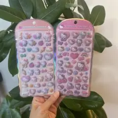 コットンパフィシール　サンリオ　キティ　2点セット