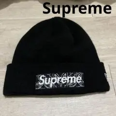 最安 Supreme ニット帽 ブラック バンダナ Supreme シュプリーム × New Era 19AW Bandana Box Logo Beanie