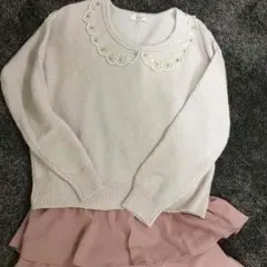 アラマンダ ビジュー付きニット