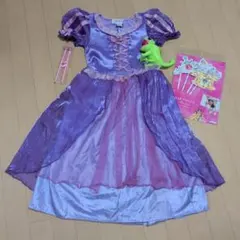 訳あり★特価♪ラプンツェル風 紫色ドレス　パスカル＆おまけ付き♫
