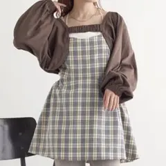 ダブルクローゼット　w closet  サイドオープンチェック柄チュニック