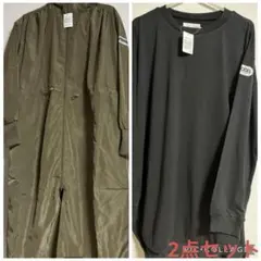 アウトドアプロダクツ　フード付きロングコート　カーキグリーン　ロングTシャツ