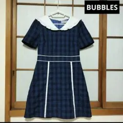 【美品】BUBBLES フリル襟チェックワンピースのサムネイル