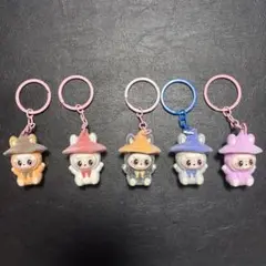 LABUBU カラフルなラブブキーホルダー　 5点セット
