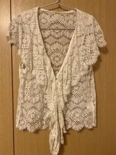 MACPHEE マカフィー レース　ブラウスカーデ　38