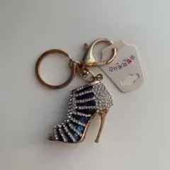 キラキラ　ハイヒール　ブーティ　ショートブーツ　キーホルダー