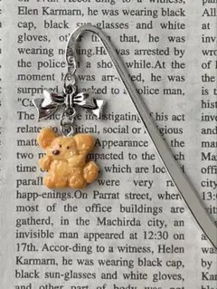 数量限定✩.*˚トイプードルクッキーとリボンのシルバーブックマーカー