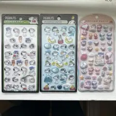 スヌーピー ⭐︎ボンボンドロップ　コットンパフィ　シール 3パックセット