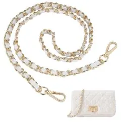 白　ショルダーバッグ用チェーン 金 120cmゴールド