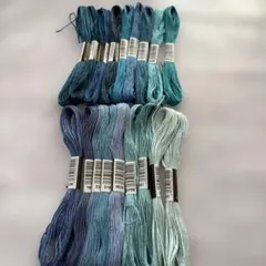 刺繍糸　１８本セット　ブルーカラー　ミサンガ　刺し子　ステッチ