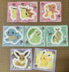 ポケモン シール 8枚まとめ売り ピカチュウ/7イーまとめ売りブイ/ヒトカゲなど